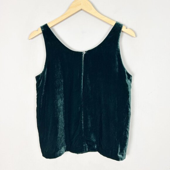 J.Crew Dark Green Velvet Tank Top Layer Holiday Festive Size 4 Women's - Picture 2 of 3